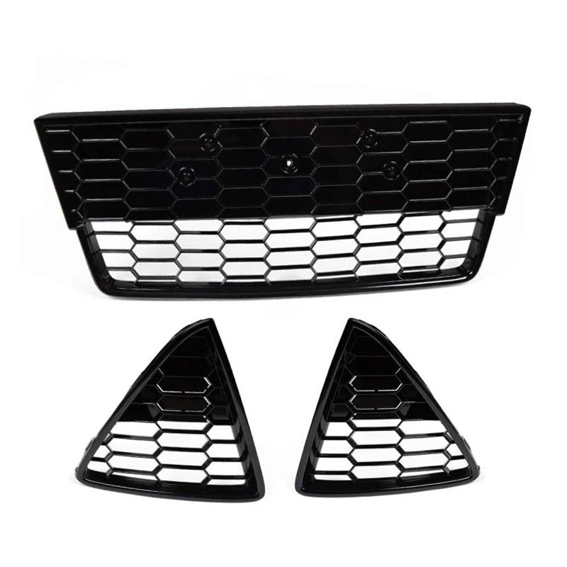 NEGRO 3-teiliges Auto-Frontstoßstangen-Untergitter, passend for Ford, Focus 2012–2014, Wabengitter Frontstoßstangengitter von NEGRO