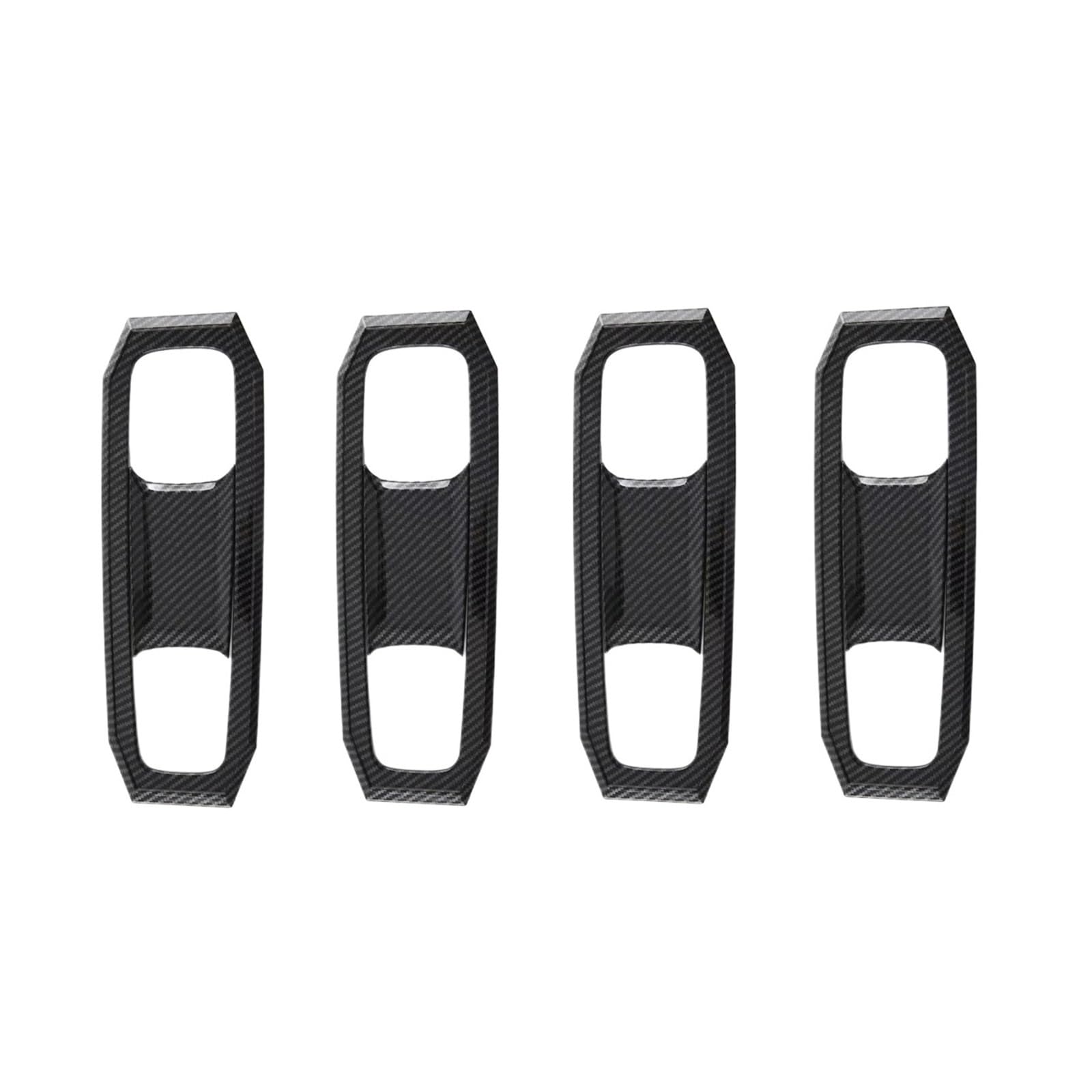 NEGRO Aufkleber for seitliche Türgriffschalen-Becherverkleidung, passend for Dodge, RAM 2019–2024, Kohlefaser-Auto-Außengriffe Overlay-Zubehörabdeckung Autotürgriffschalenschutz(Carbon Fiber Color) von NEGRO