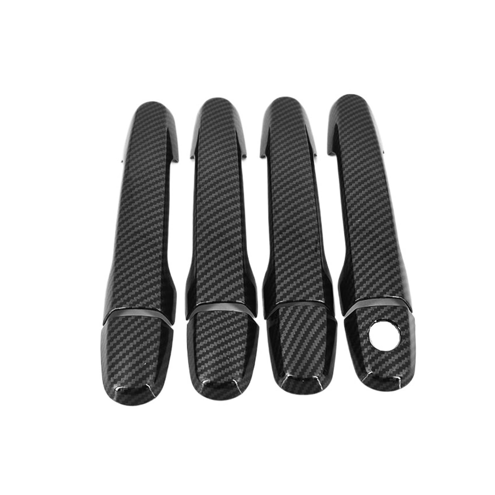 NEGRO Aufkleber zur Verkleidung der Autotürgriffe, passend for Daihatsu Terios Bego J200 F700, 2006–2016, Carbonfaser-Chrom-Styling-Autozubehör Autotürschloss-Schutzabdeckung(Carbon 0 Button) von NEGRO