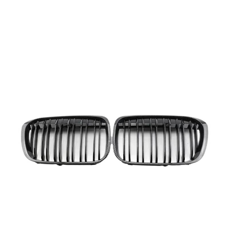 NEGRO Auto-Frontstoßstangengitter, passend for X1 F48 F49 2016–2020, XDrive Racing Grills, M-Style-Zubehör Frontstoßstangengitter(Dual Carbon Style) von NEGRO