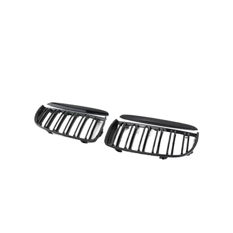 NEGRO Auto-Frontstoßstangengrill, passend for 3er-Serie E90 2005–2008, Autozubehör, Motorhaube, Kindey, Einzellamellen- und Doppellamellengrill Frontstoßstangengitter(Gloss Black II) von NEGRO