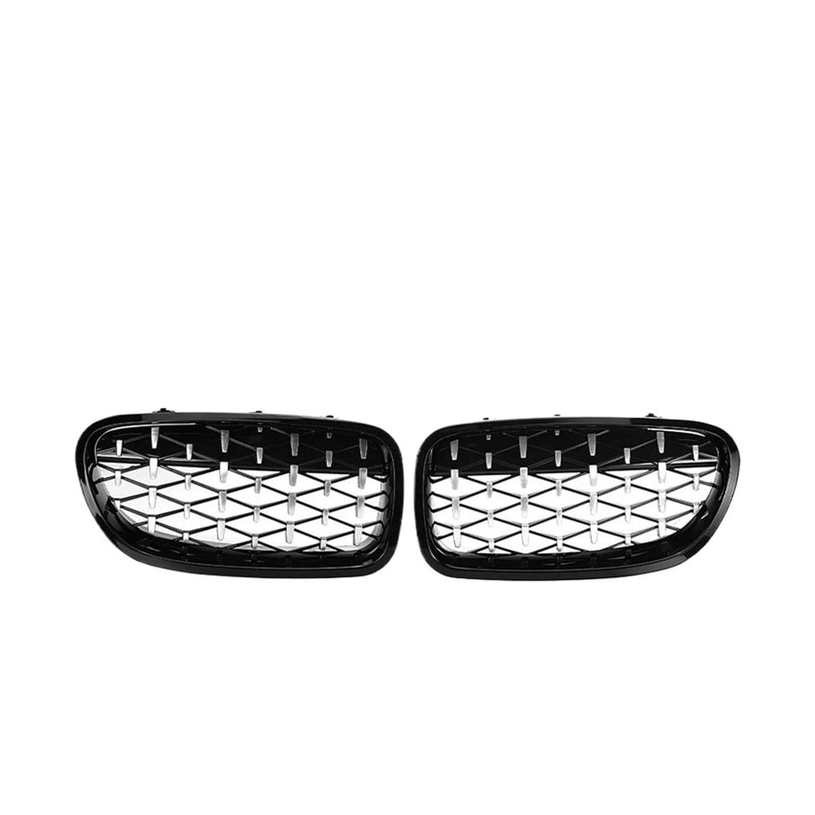 NEGRO Auto-Frontstoßstangengrill, passend for 5er-Serie, F10 F11 F18 2010–2017 Frontstoßstangengitter(Black and Silver) von NEGRO