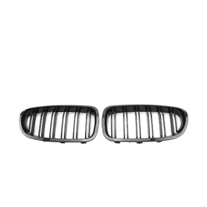 NEGRO Auto-Frontstoßstangengrill, passend for 5er-Serie, F10 F11 F18 2010–2017 Frontstoßstangengitter(Dual Carbon Style) von NEGRO