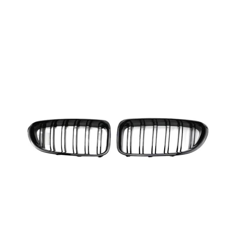 NEGRO Auto-Frontstoßstangengrill, passend for M6, F06 F12 F13 6er 2012–2019, Zubehör for Doppellamellengrill Frontstoßstangengitter(Gloss Black) von NEGRO