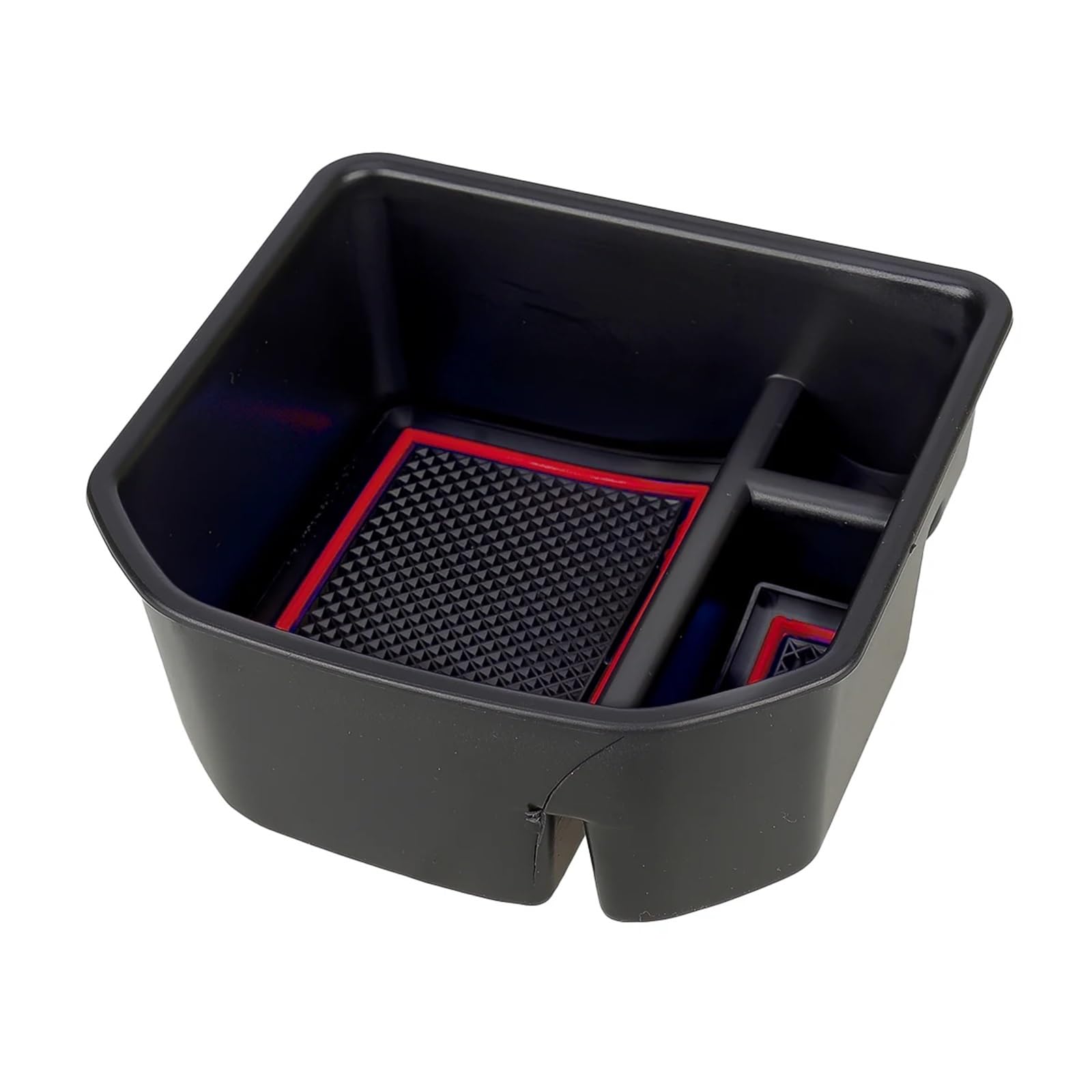 NEGRO Auto-Mittelarmlehnen-Aufbewahrungsbox, passend for VW, passend for T-Roc, 140TSI X Sport 110TSI Style 2020, Organizer-Tablett, schwarz mit roter Linie Aufbewahrungsbox für Konsolensitze von NEGRO