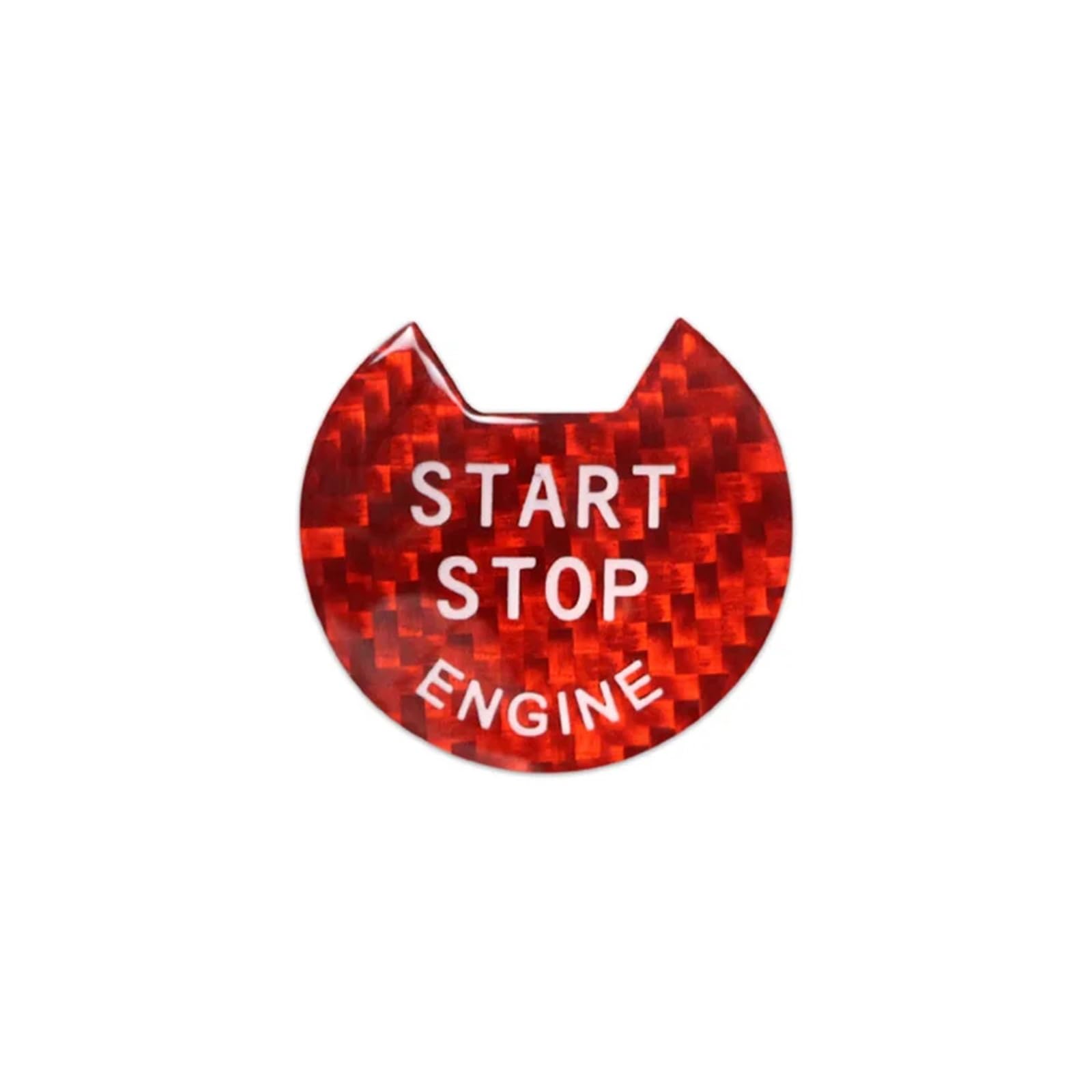 NEGRO Auto-Motor-Start-Stopp-Tastenabdeckung, passend for Nissan, Navara 2013–2021, Kohlefaser-Aufkleber Verkleidung der Motorsteuerknopfabdeckung(Red) von NEGRO