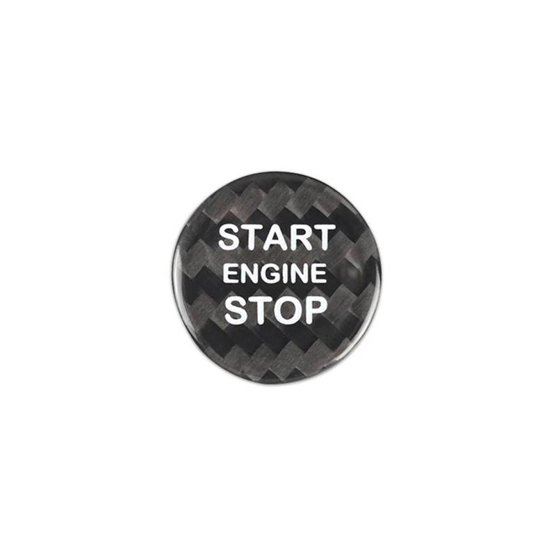 NEGRO Automotor-Start-Stopp-Tastenabdeckung, passend for Alfa, Romeo Giulia Stelvio, Kohlefaser-Aufkleber Verkleidung der Motorsteuerknopfabdeckung(Black) von NEGRO