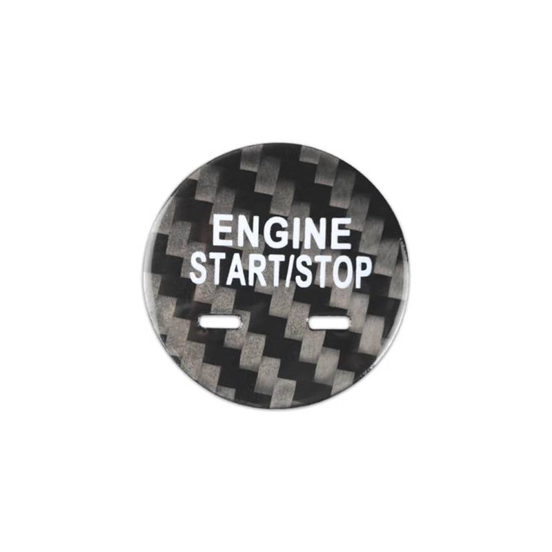 NEGRO Automotor-Start-Stopp-Tastenabdeckung, passend for Buick, Regal 2014–2019, Kohlefaser-Aufkleber Verkleidung der Motorsteuerknopfabdeckung(Black) von NEGRO