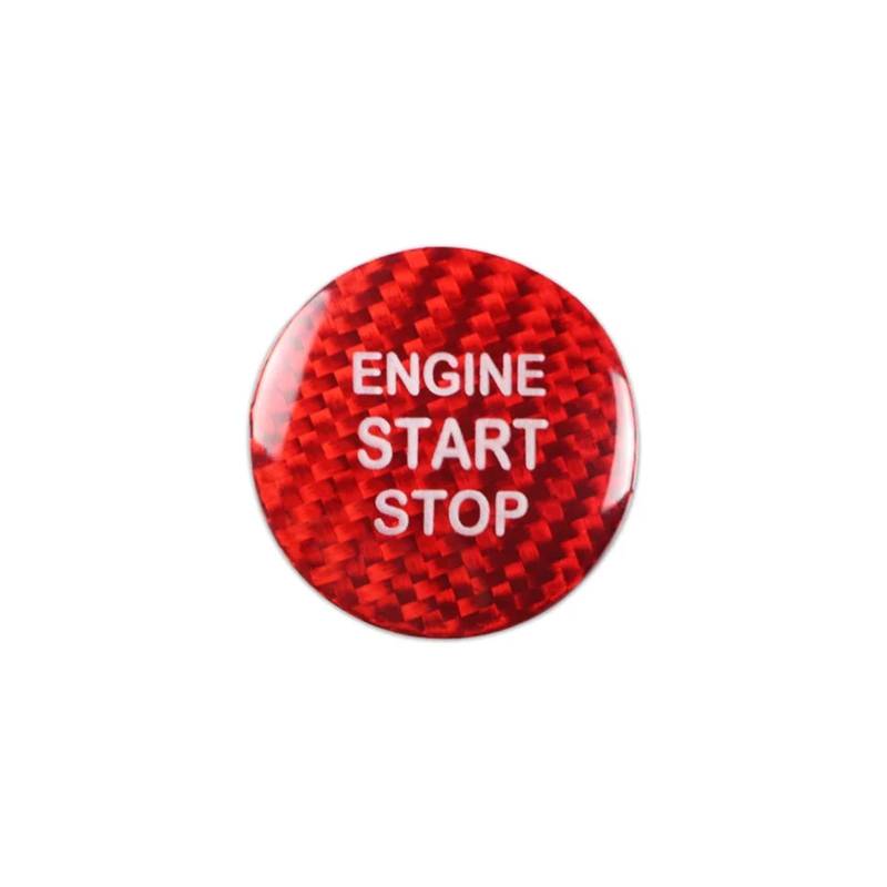 NEGRO Automotor-Start-Stopp-Tastenabdeckung, passend for Toyota, Alphard 2015–2018, Kohlefaser-Aufkleber Verkleidung der Motorsteuerknopfabdeckung(Red) von NEGRO