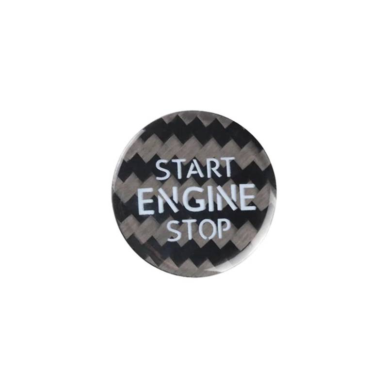 NEGRO Automotor-Start-Stopp-Tastenabdeckung, passend for Volkswagen, passend for Phaeton, 2007–2015, Kohlefaser-Aufkleber Verkleidung der Motorsteuerknopfabdeckung(Black) von NEGRO