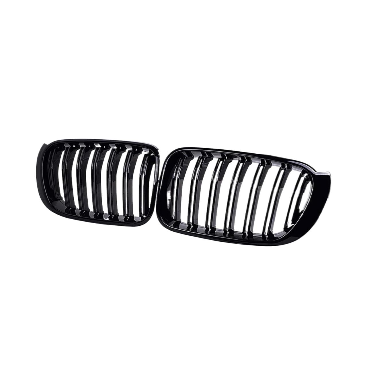 NEGRO Frontgrill, passend for X3, F25 2014–2016, X4 F26 2015–2017, Ersatzgrill mit zwei Linien, glänzend schwarz Frontstoßstangengitter von NEGRO