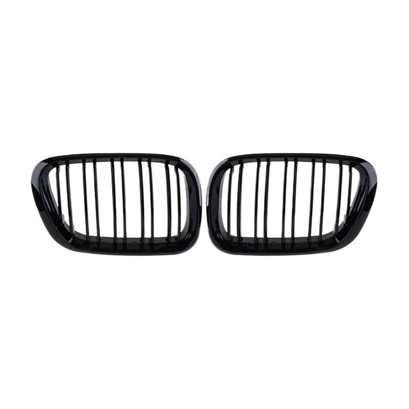 NEGRO Frontgrills, passend for E53, X5 1999–2003, Auto-Styling, glänzend schwarzer Sport-Haubengrill Frontstoßstangengitter(Dual Line) von NEGRO