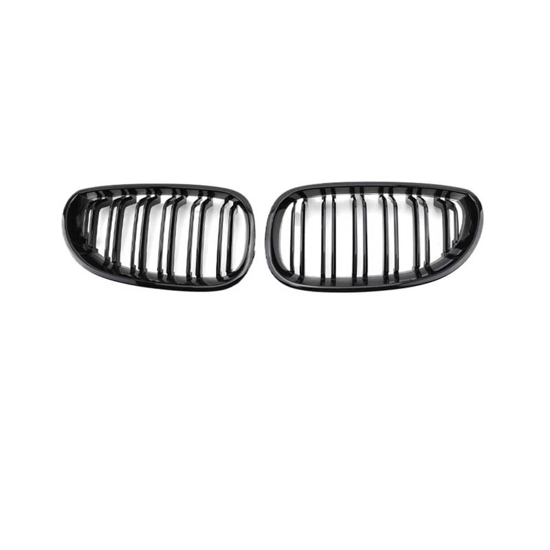 NEGRO Frontstoßstangengrill, passend for 5er E60 M5 E61 520i 545i 550i 535i 2004–2009, Motorhaubengitter, Doppelliniengrill, Autozubehör Frontstoßstangengitter(Dual Gloss Black) von NEGRO