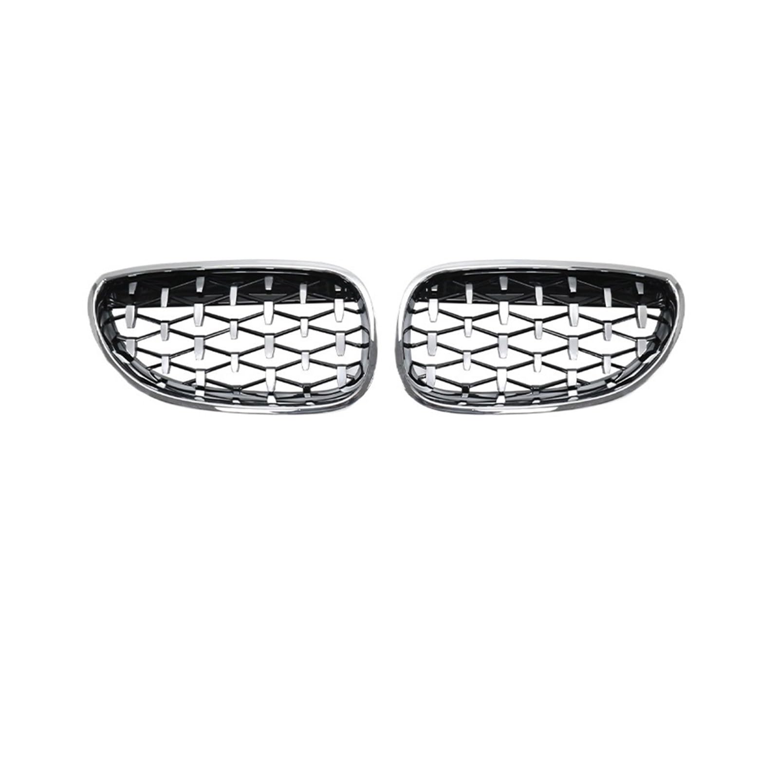 NEGRO Frontstoßstangengrill, passend for 5er E60 M5 E61 520i 545i 550i 535i 2004–2009, Motorhaubengitter, Doppelliniengrill, Autozubehör Frontstoßstangengitter(Full Silvery) von NEGRO