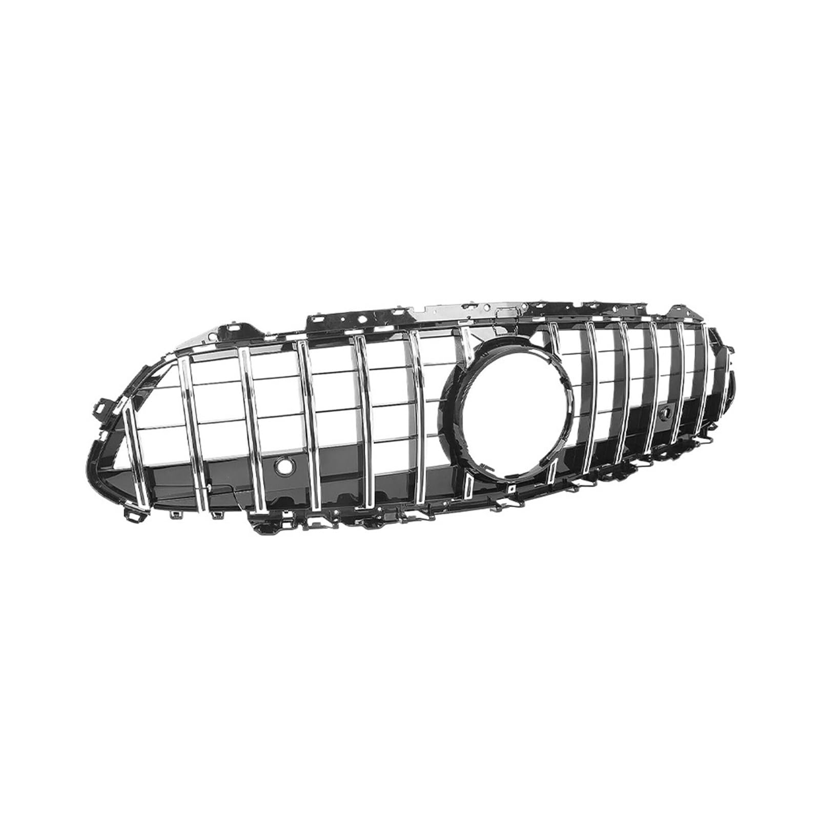 NEGRO Frontstoßstangengrill, passend for W257, CLS-Klasse GTR-Stil 2019+, Silber-Schwarz, Auto-Styling-Zubehör, Racing Hood Mesh Grill Frontstoßstangengitter(Silver) von NEGRO