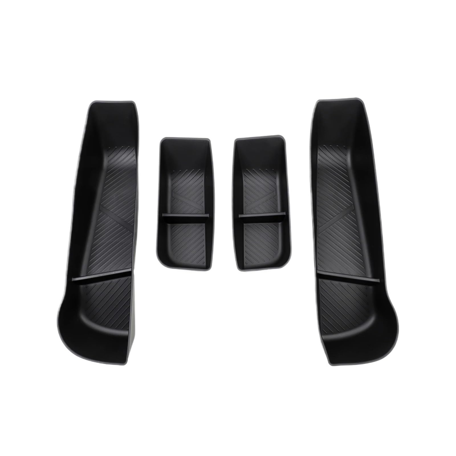 NEGRO Türseitige Aufbewahrungsbox, passend for Tesla, Modell S 2023 2024, TPE-Türgriff-Organizer vorne und hinten, for Aufräumen von Autozubehör Autotürfach Organizer(NEW MS 4PCS BLACK) von NEGRO