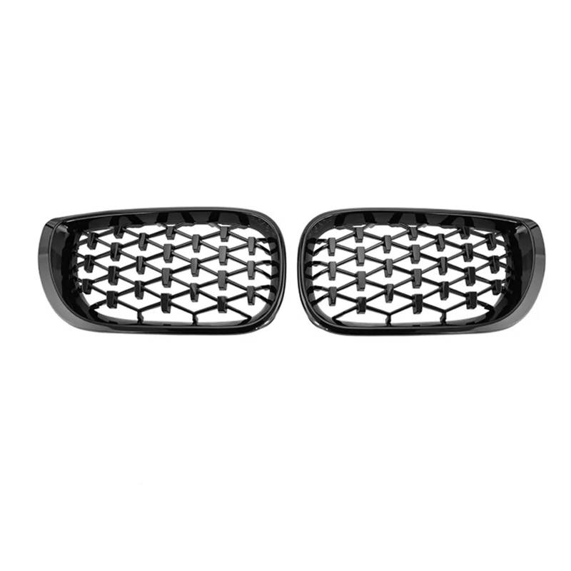 NEGRO Vorderer Mittelgrill, passend for E46 Limousine 4 Türen 3er Serie 2002–2005, breiter Hauben-Diamantgrill Frontstoßstangengitter(Black) von NEGRO