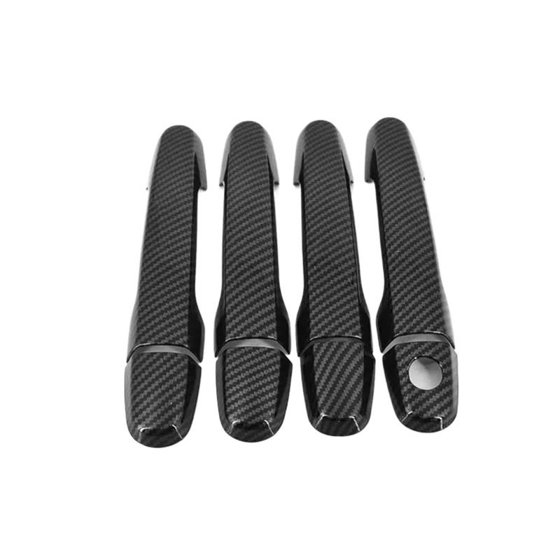 NEGRO Zierleiste for Autotürgriffabdeckung, passend for Subaru Justy, Chrom-Kohlefaser-Autostyling-Zubehör, Overlay-Aufkleber Autotürschloss-Schutzabdeckung(Carbon Fiber 1 hole) von NEGRO