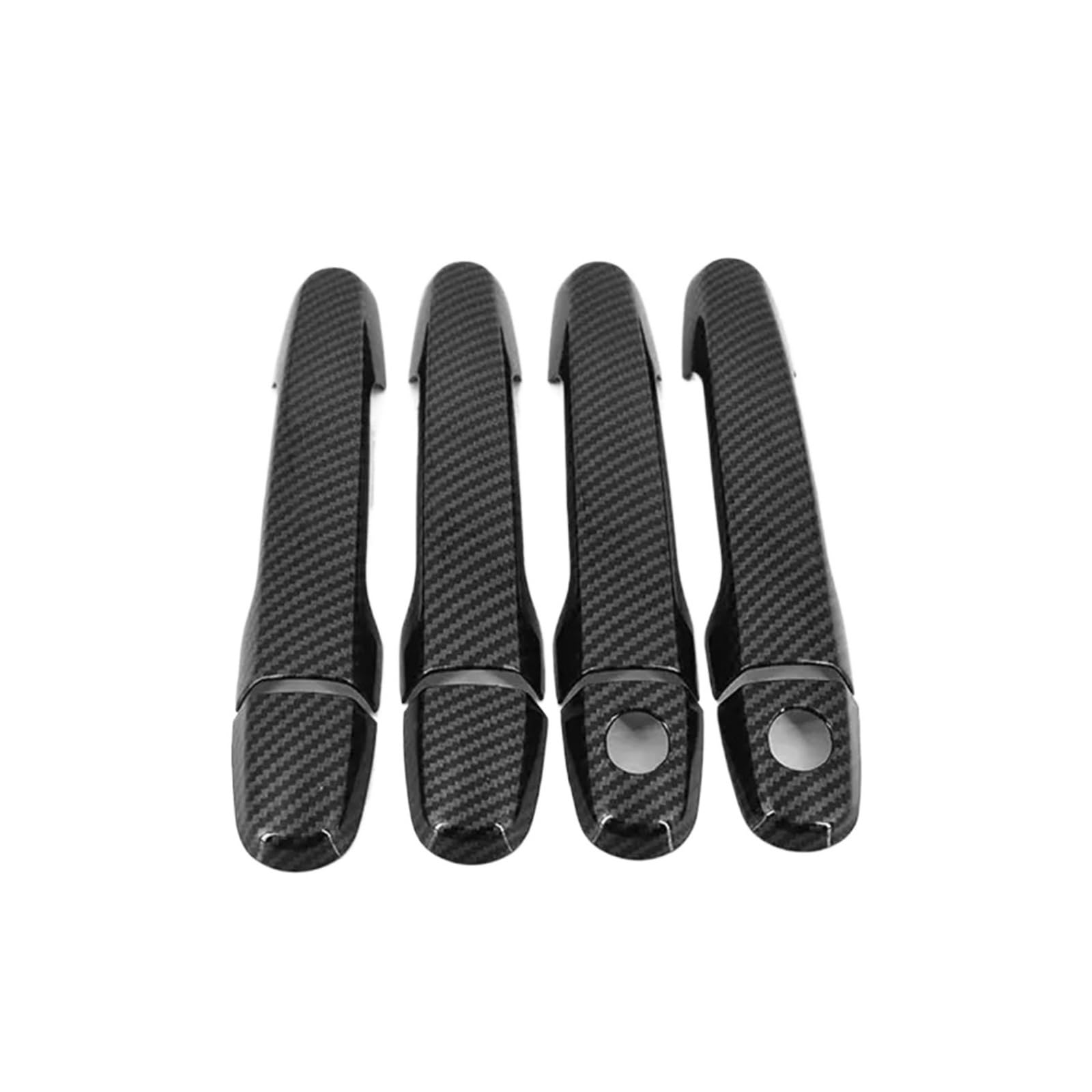 NEGRO Zierleiste for Autotürgriffabdeckung, passend for Toyota Passo Sette Perodua MyVi, Overlay-Aufkleber for Auto-Styling-Zubehör aus Chrom-Kohlefaser Autotürschloss-Schutzabdeckung(Carbon Fiber 2 h von NEGRO