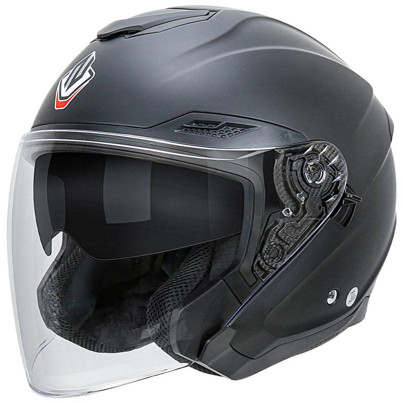 NENKI Jethelme Halbhelme Rollerhelm Sturzhelm Chopper Helm,Motorradhelm ECE 22.06 mit Doppelvisier Sonnenblende für Damen Herren Erwachsene von NENKI