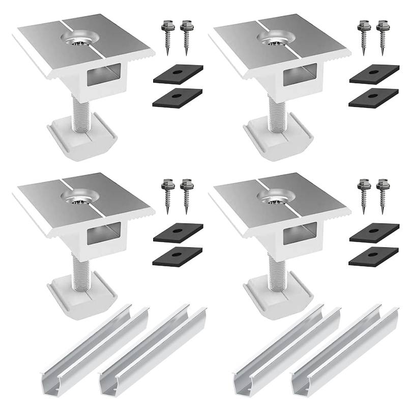 Solarmodul Halterung,Alu Befestigungssystem Trapezblech PV Befestigungsschiene, Solarpanel Halter flachdach,Photovoltaik Befestigungsschiene für Blechdach Flachdach Montage Solarpanel Dachmontage von NEOVSUNY