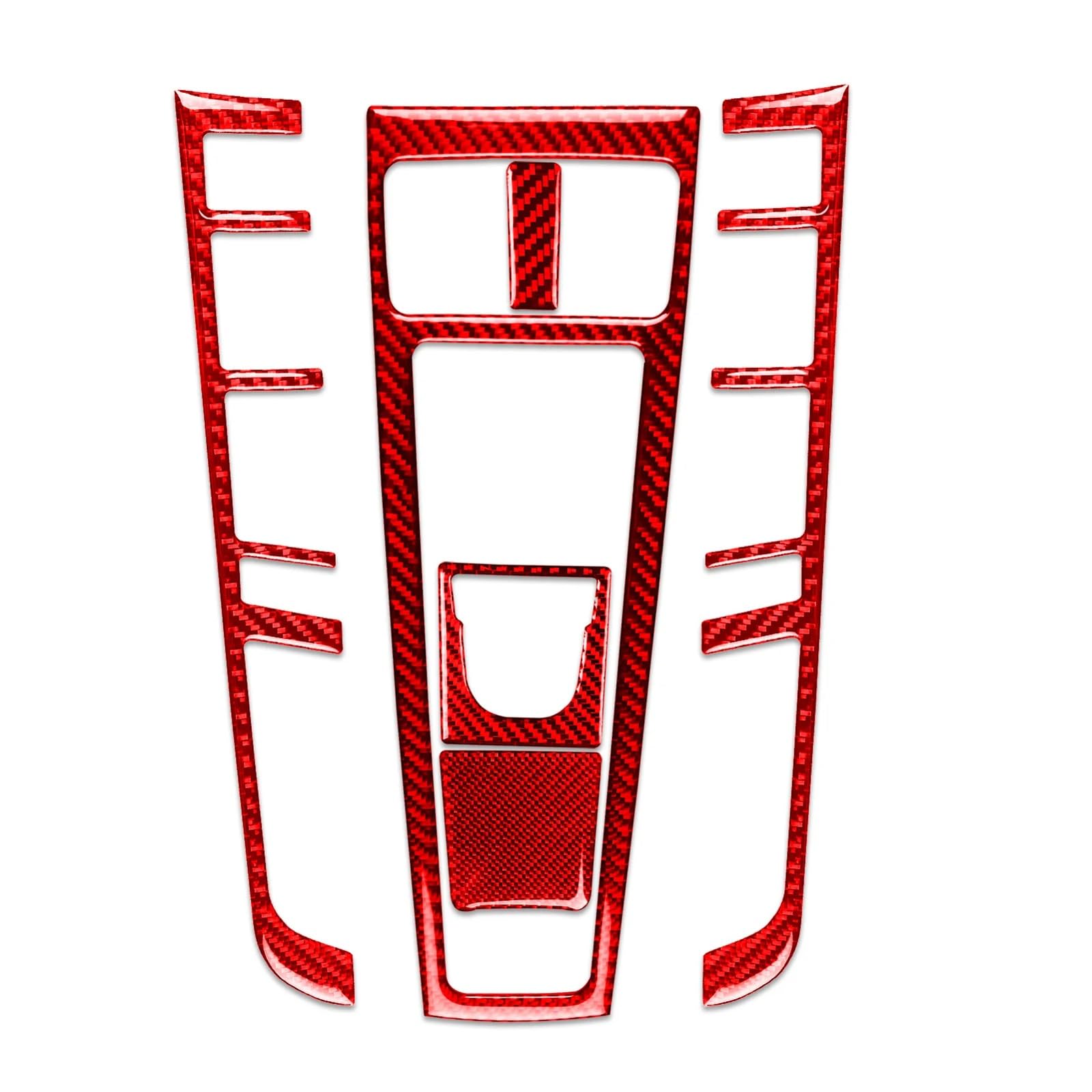 NEPHEW Interieurleisten Kompatibel Mit Porsche Für Macan 2014 2015 2016 2017 2018 2019 2020 2021 Mittelkonsole Gangschaltung Panel Set Dekorative Abdeckung Auto Interio(Red) von NEPHEW