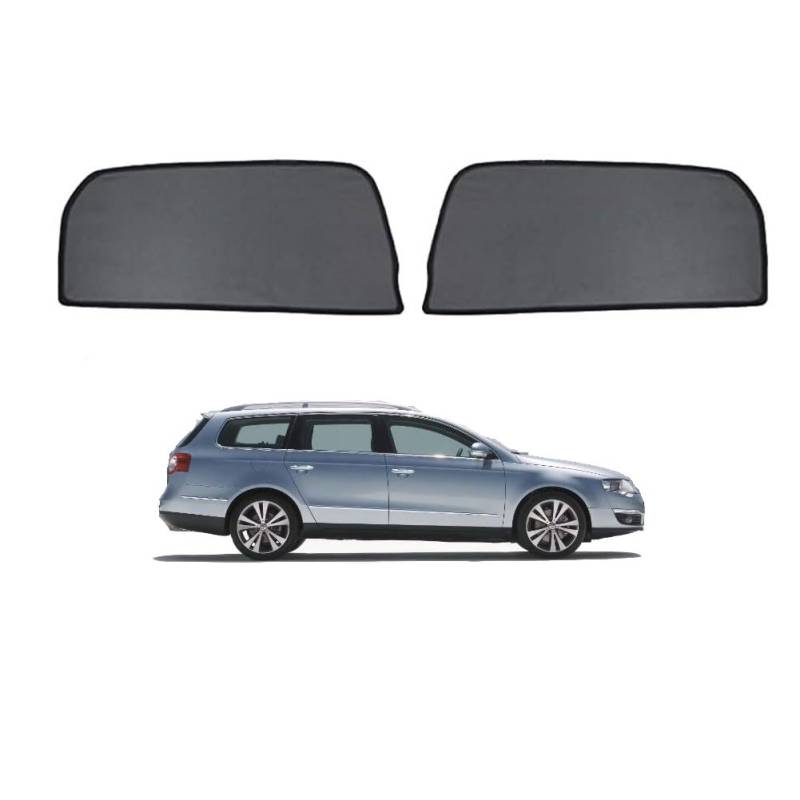 Sonnenschutz für Seitenscheiben Auto Magnetisch Vorhang für Passat B6 Variant 2005-2010 UV Schutz Fenster Sonnenblende Zubehör für Baby Kinder Haustiere Schwarz,2pcs- Rear Door von NERHWIVS