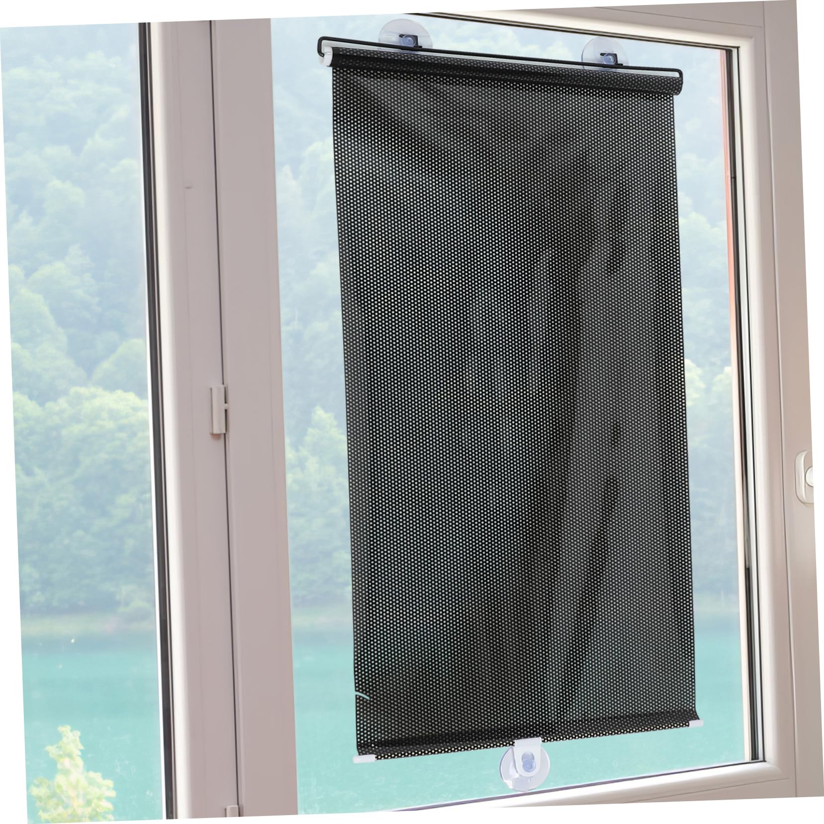 NESTINGHO 2St Jalousien mit Saugnapf Tassen filtern Nacht Fensterrollos Sonnenschutz mit saugnäpfe Auto Vorhänge Saugjalousien für Fenster Sonnenschirmfolie PVC-Kunststofffolie Black von NESTINGHO