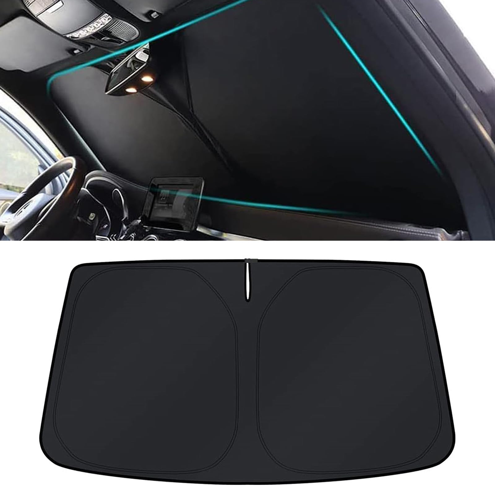 NETHIX Auto Sonnenschutz für Renault Scenic/Grand Scénic/Xmod IV III II I J9 R9 JZ JM JA 2000-2024 Auto Sonnenblende Blockiert UV-Strahlen Faltbarer Windschutzscheibe Sunshade von NETHIX