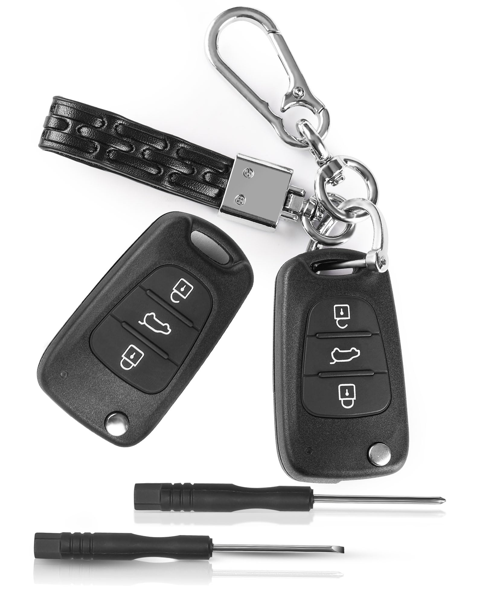 NETONDA 2 Stück Schlüsselhülle 3-Tasten Autoschlüssel Auto Schlüsselgehäuse Hülle für Hyundai i10 i20 i30 ix20 ix35 und Kia Ceed Soul Sportage Venga, Fernbedienung Gehäuse Autoschlüssel von NETONDA