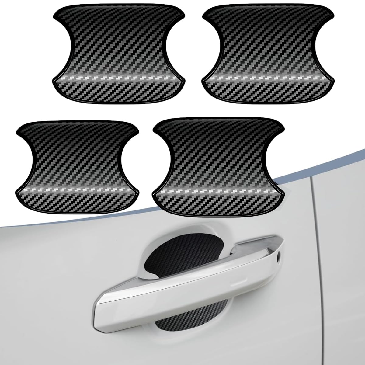 (4 PCS) NEUHOO Autotürgriffschutz Kompatibel mit SEAT Leon MK3 FR 2012-2019, Kratzschutz Abdeckung 3D-Karbon-Autogriffe Schutz Aufkleber von NEUHOO