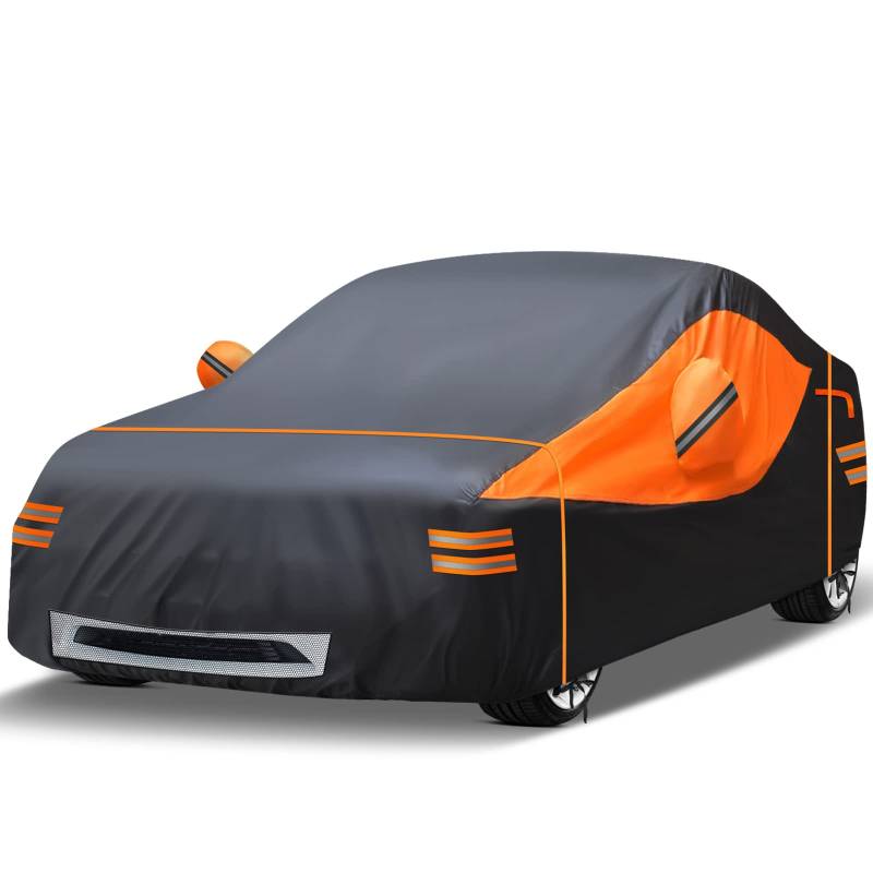 Auto Abdeckplane Wasserdicht Tesla Model 3 360° Sichtbar Reflektierender Streifen NEVERLAND Autogarage Abdeckung Autoabdeckung Staubdicht Autoplane Ganzgarage Car Cover für Sonne Staub Schutz von NEVERLAND