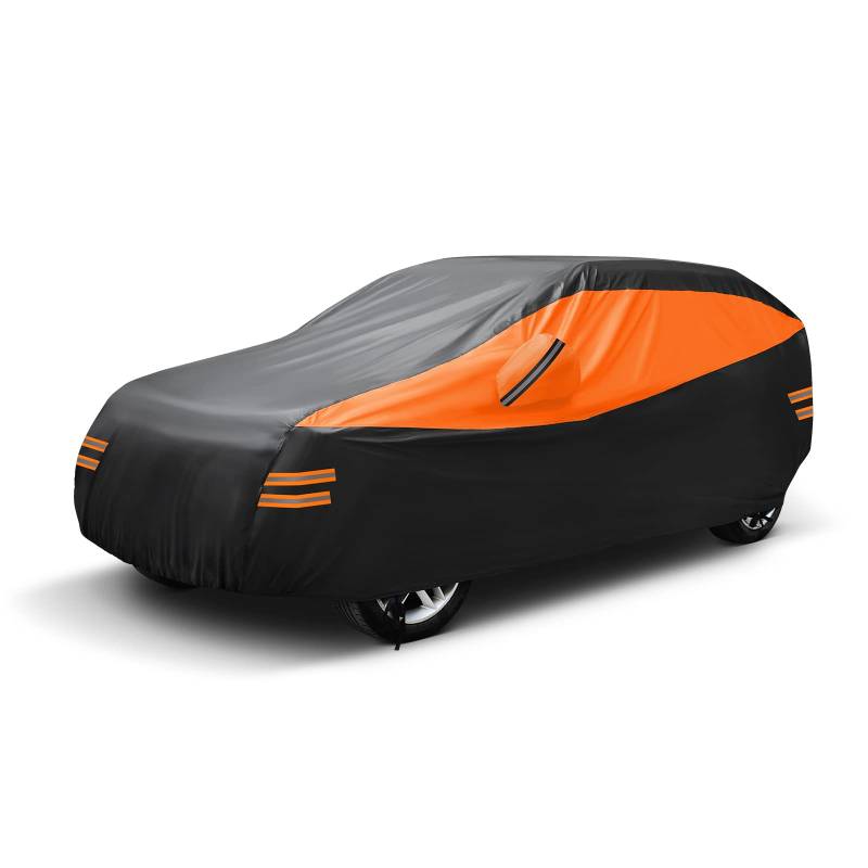 Abdeckplane Auto SUV Vollgarage Autoabdeckung Outdoor NEVERLAND 360° Sichtbar Reflektierender Streifen Autoschutzhülle Wasserdicht Auto Abdeckung Car Cover Autogarage Passend bis zu 201" XL von NEVERLAND