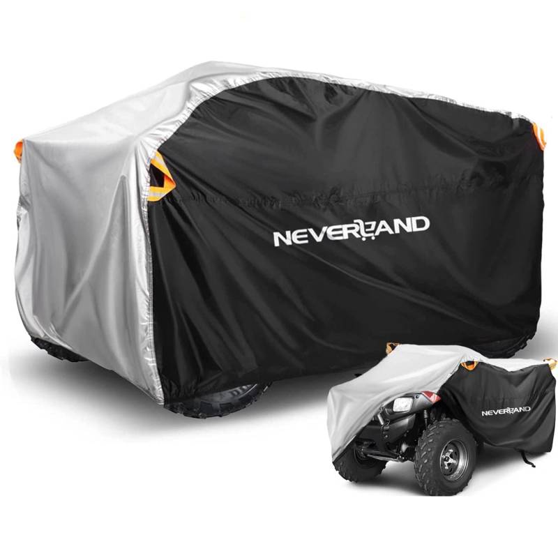 NEVERLAND ATVAbdeckung wasserdicht strapazierfähig 4 x 4 QuadAbdeckungen Allwetterschutz 203 cm 4 Räder Regenschutz für OutdoorAufbewahrung von NEVERLAND