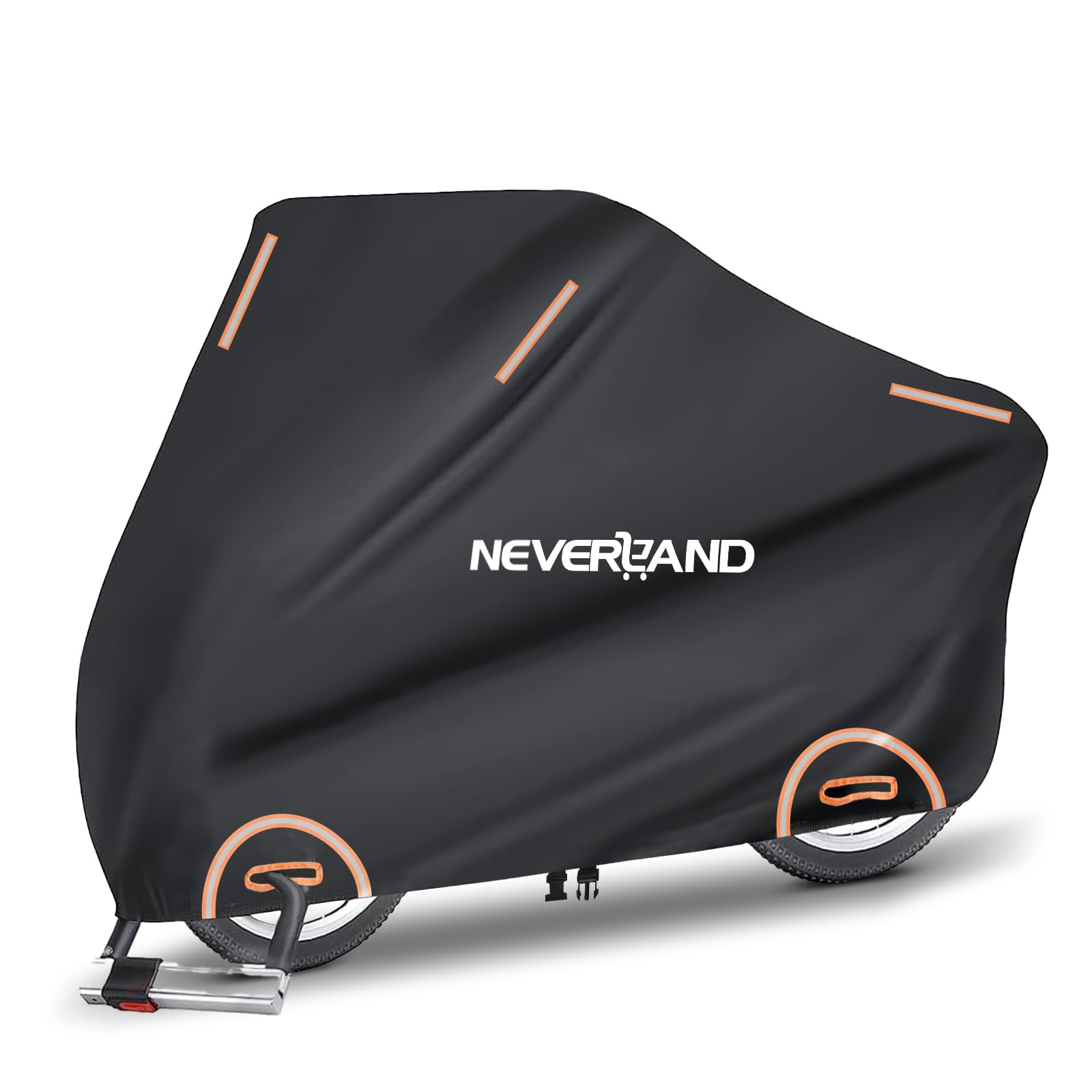 NEVERLAND Motorrad Abdeckplane, Motorrad Garage mit Gewebten Verschlusslöchern, Motorrad Abdeckplane Outdoor Wasserdicht Sonnenschutz, 210D Oxford Stoff XL: 245x105x125cm von NEVERLAND