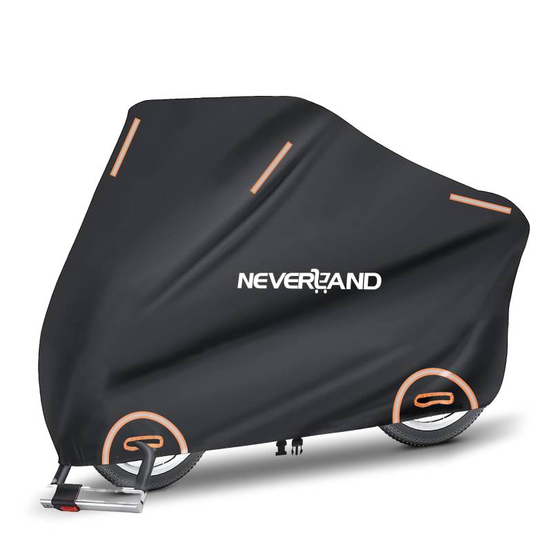 NEVERLAND Motorrad Abdeckplane, Motorrad Garage mit Gewebten Verschlusslöchern, Motorrad Abdeckplane Outdoor Wasserdicht Sonnenschutz, 210D Oxford Stoff XXXL: 295x110x140cm von NEVERLAND