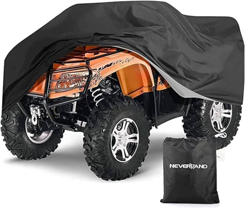 NEVERLAND XL Quad ATV Abdeckplane - Quad Fahrzeug Abdeckung Schutz Cover Winterfest Staub Regen UV-Schutz Schwarz 210 x 120 x 115 cm von NEVERLAND