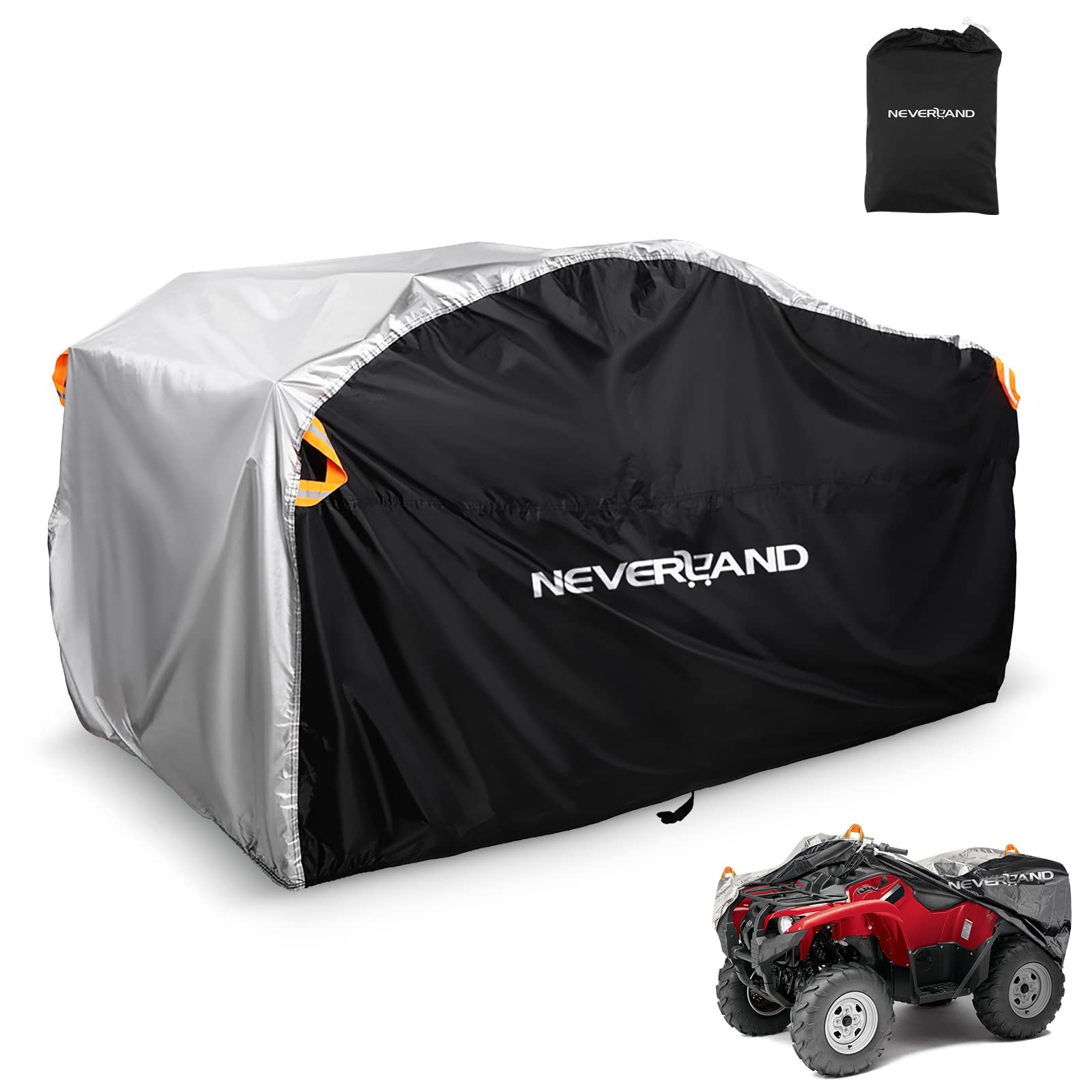 Neverland Quad Abdeckplane ATV Abdeckung,Wasserdicht Innen und Außen Verwendbar Abdeckung für Quad Cover Winter mit Winddichte Schnalle Schneesicher Hagelsicher Staubdicht Quadplane 210 * 120 * 115cm von NEVERLAND