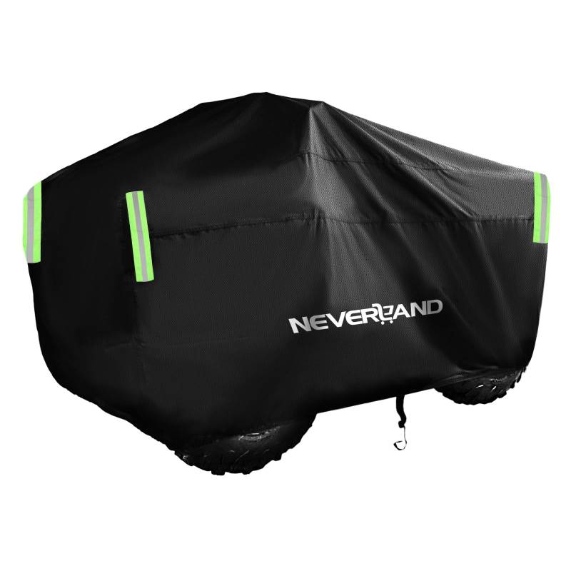 NEVERLAND ATV Abdeckplane Quad Abdeckplane Quad Abdeckung Fahrzeug Schutz Cover 300D Oxford Stoff mit Reflektierende Streifen und Gummibänder Winterfest Staub Regen UV-Schutz 210 * 120 * 115cm von NEVERLAND