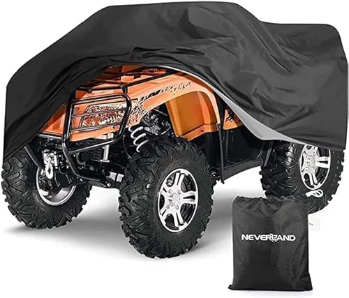 NEVERLAND XXXL Quad ATV Abdeckplane - Quad Fahrzeug Abdeckung Schutz Cover Winterfest Staub Regen UV-Schutz Schwarz XXXL (256 * 110 * 120 cm) von NEVERLAND