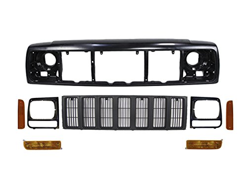 Set für 97–01 Cherokee, Kühlergrill, Scheinwerfer, Tür, grundiert, Park-Ecklicht, 8 Stück von NEW AFTERMARKET PARTS