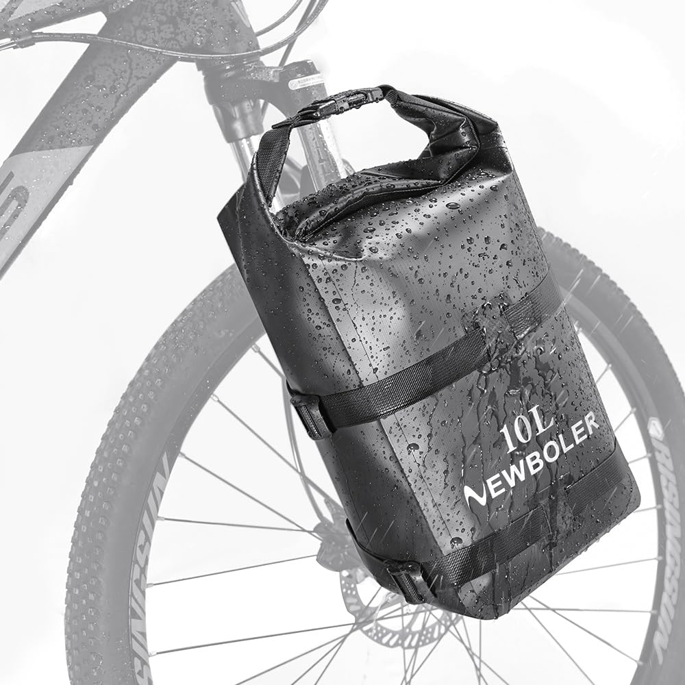 NEWBOLER Fahrrad-Gabeltasche mit Aluminiumlegierung Vorderradgepäckträger 10L wasserdichte Gepäckträgertasche Fahrrad-Gabeltasche Fahrrad-Packtasche für Mountainbike Rennrad Scooter von NEWBOLER