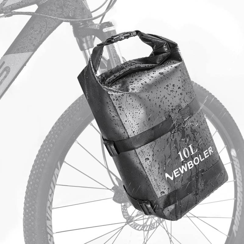 NEWBOLER Fahrrad-Gabeltasche mit Aluminiumlegierung Vorderradgepäckträger 10L wasserdichte Gepäckträgertasche Fahrrad-Gabeltasche Fahrrad-Packtasche für Mountainbike Rennrad Scooter von NEWBOLER