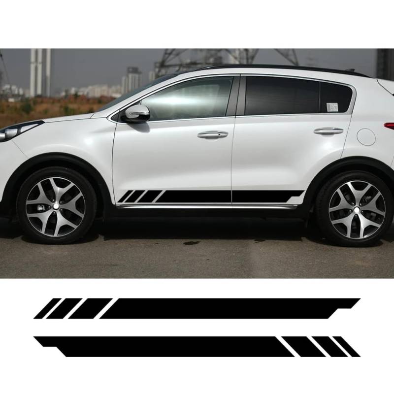 2 Stück Auto-Seitenschweller-Aufkleber, Streifen, Grafiken, Vinyl-Dekor-Aufkleber, für Kia Sorento R 1 2 4 BL UM XM MQ4, Auto-Tuning-Zubehör von NEWTRASI