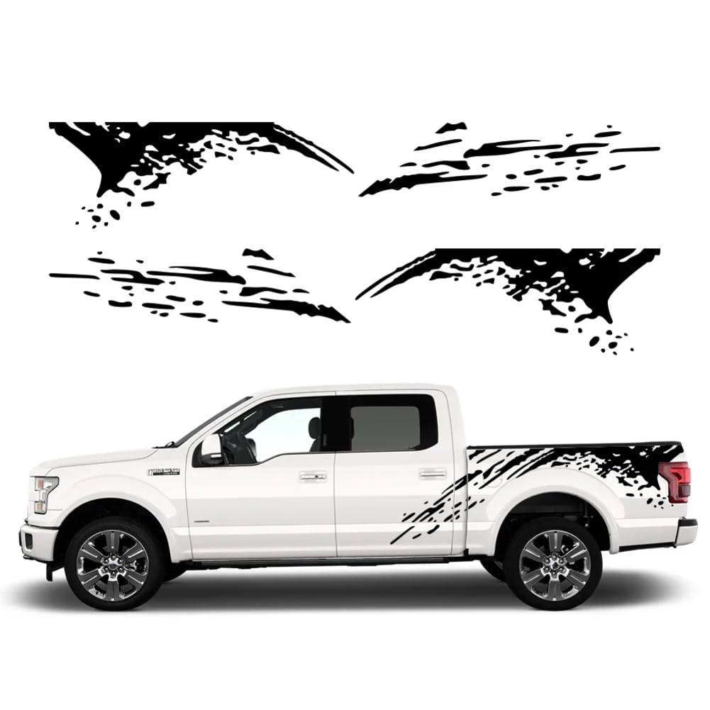 Autoseitenkarosseriegrafiken Kofferraumaufkleber Vinyl-Aufkleber Schlammspritzer-Dekorationszubehör, für Ford F150 Raptor SVT F-150 2010-2014 von NEWTRASI