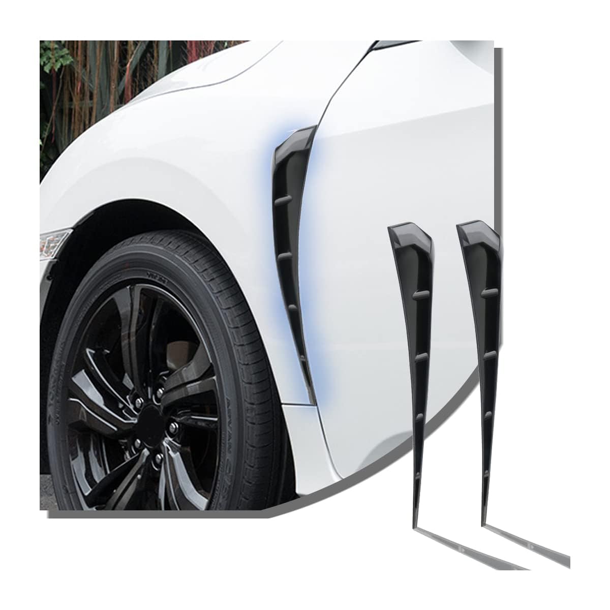 NEZIH 1 Paar Kfz-Aufkleber für Lüftungsschlitze für VW Up!, Air Flow Fender Seite Cover Lufteinlass Gitter Vent Dekoration Aufkleber Auto-tuning,A von NEZIH