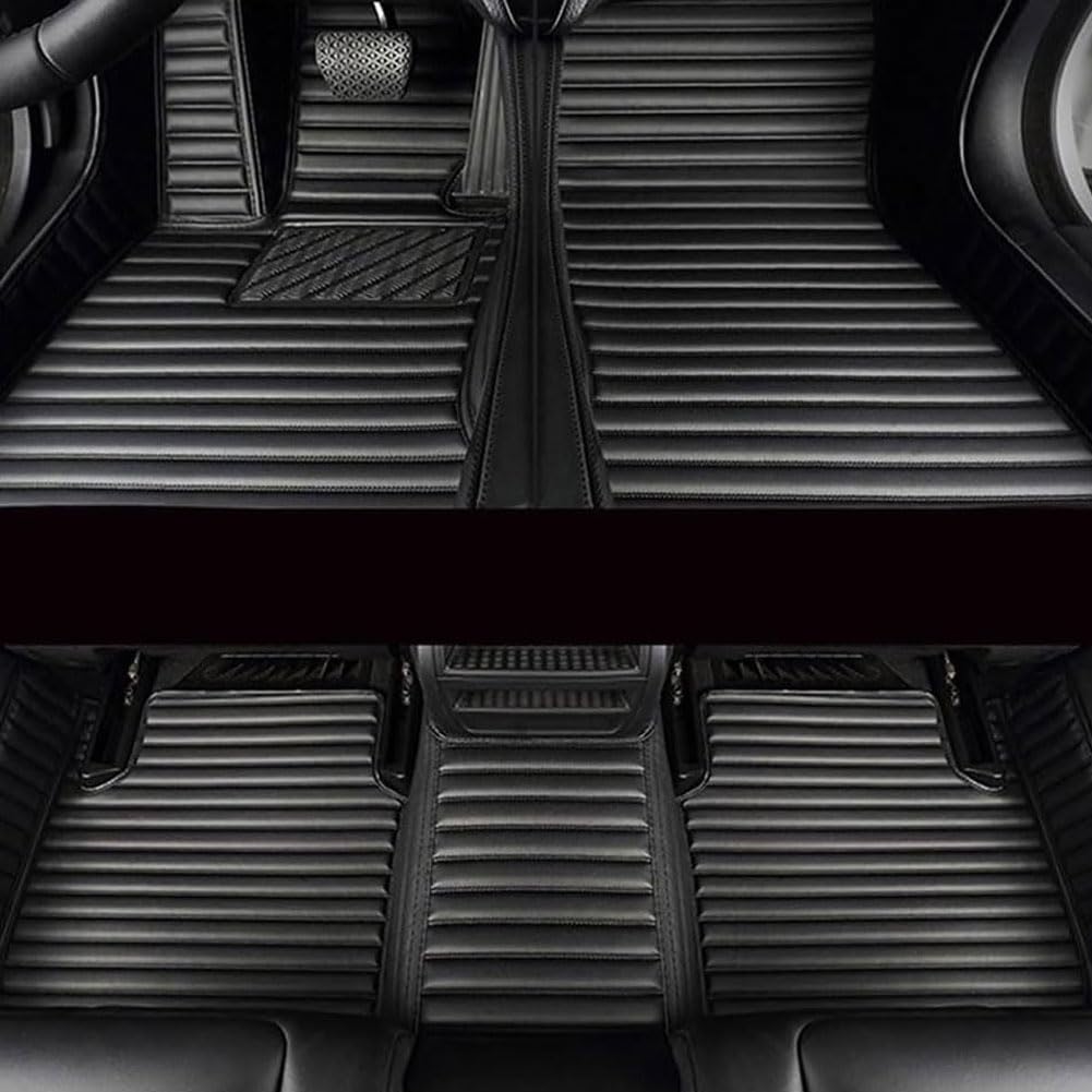 Auto FußMatten Leder für VW Caddy 2004-2020, Anti-Rutsch Allwetter Automatten Vorne Hinten Wasserdicht Bodenmatte Innenraum ZubehöR,A/Black von NFAHBAQA