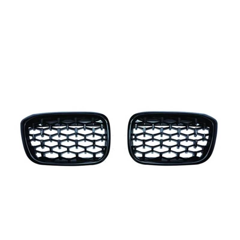 Auto-Frontgrillgitter 2PCS Auto Front Grills Niere Grill Für BM&W Für X3 G01 G08 X4 G02 2018 2019 2020 2021 Stoßstange Diamant Trim Racing Grille Meteor Styling Front Kühlergrille(Titanium Black) von NFNVEKESD