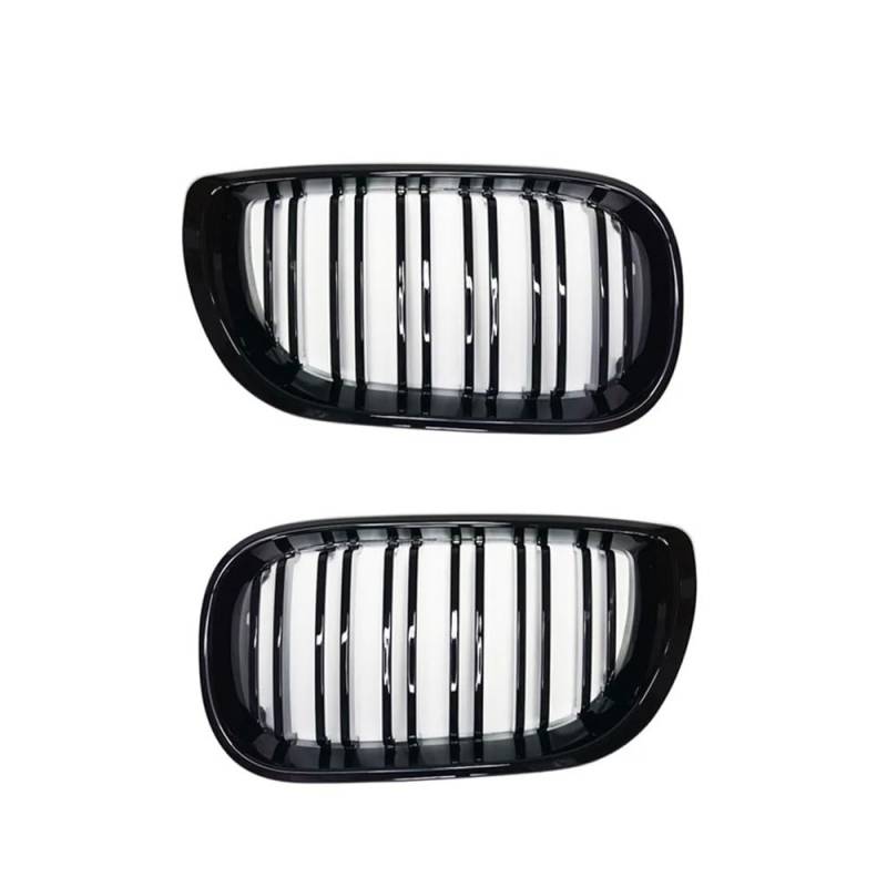 Auto-Frontgrillgitter 2PCS Für BM&W Für 3 Serie E46 318I 320I 325I 330I 4 Tür 2002 2003 2004 2005 Glänzend Schwarz Doppel Linie Dual Lamellen Front Niere Grill Racing Grille Front Kühlergrille von NFNVEKESD