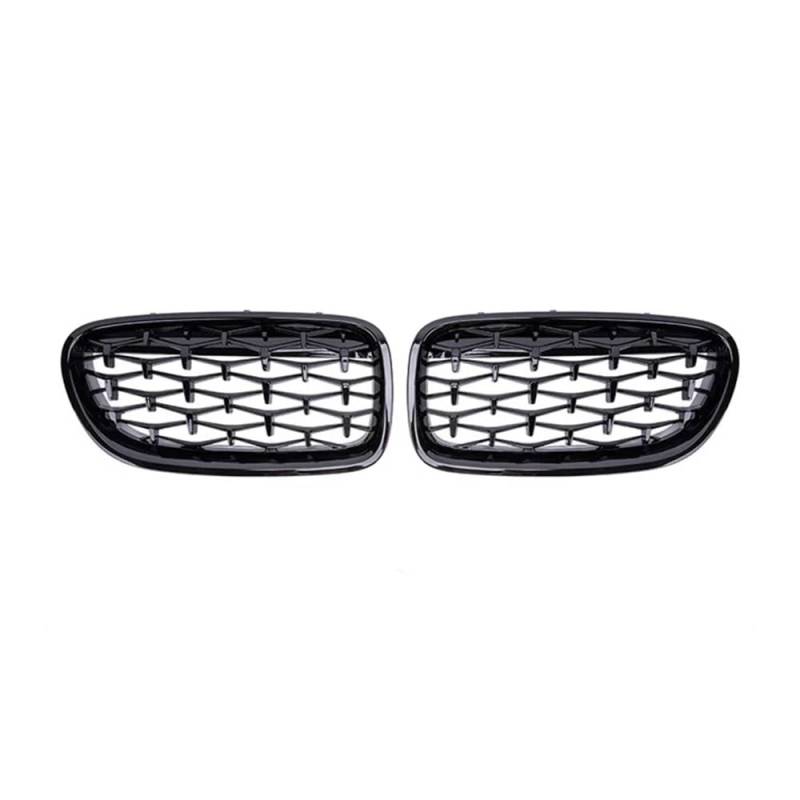 Auto-Frontgrillgitter Auto Front Niere Stoßstange Grill Gitter Diamant Stil Racing Grille Für BM&W Für 5 Serie F10 F11 F18 520 523 525 530i M5 2010-2016 2017 Front Kühlergrille(Schwarz glänzend) von NFNVEKESD